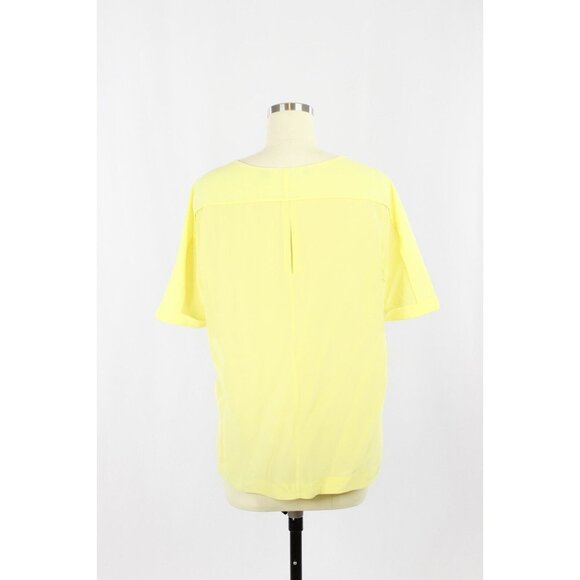 TIGER OF SWEDEN Laci Yellow 100% Silk Crepe Raglan T-Shirt Blouse, Size 38 / M - Picture 3 of 13